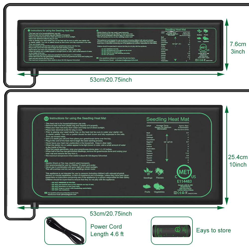 Rooting Gel Clone - Tapis chauffant pour semis 10/25/50CM, pour